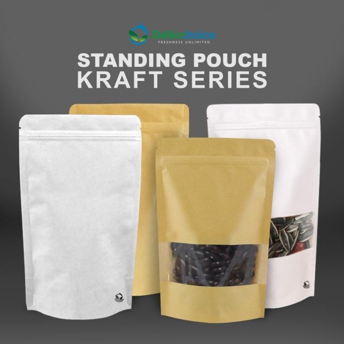 Standing Pouch Kraft Paper Ekonomis Window - Kemasan Snack Satuan