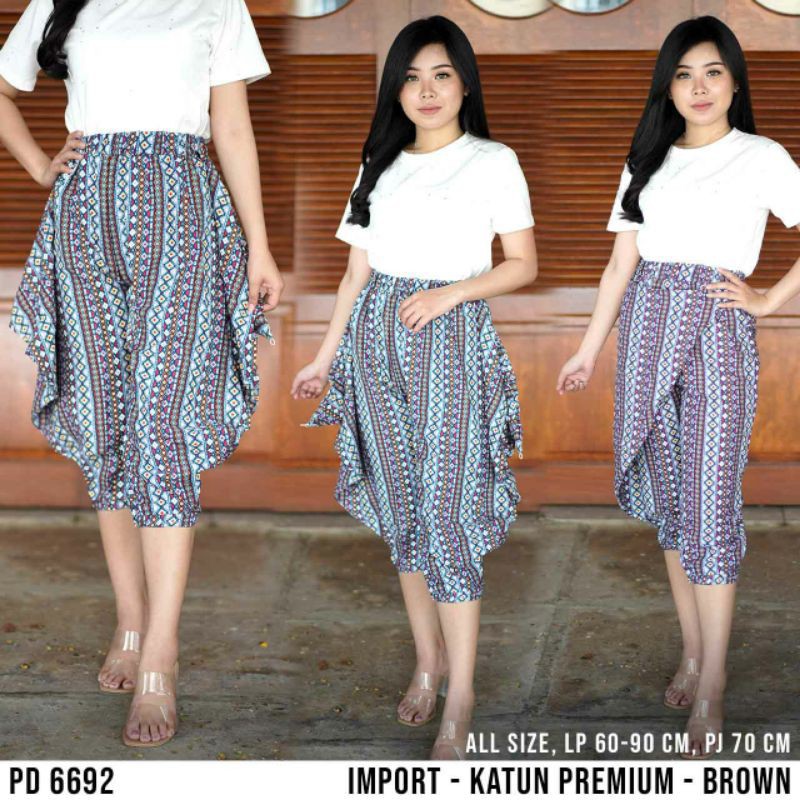 FASHION IMPORT / CELANA 7PER8 WANITA MODEL LAYER BAHAN KATUN PRMIUM PD 6692