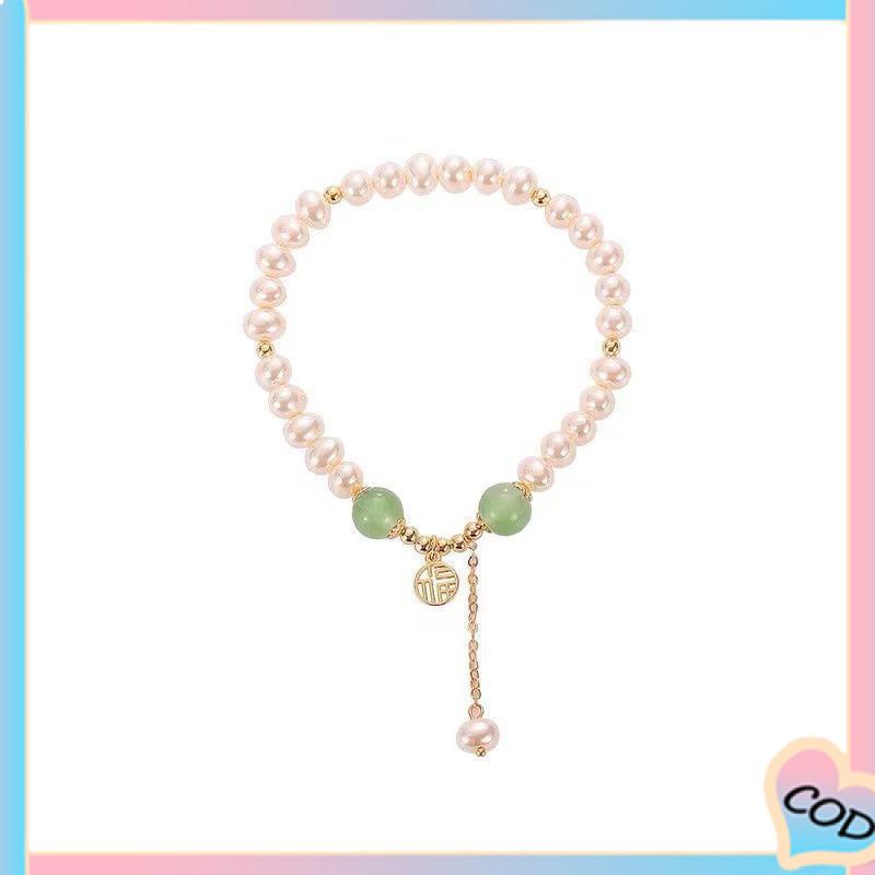 COD❤️Gelang Mutiara Wanita Niche Desain Gelang Retro Gaya Cina Perhiasan Hadiah-A.one