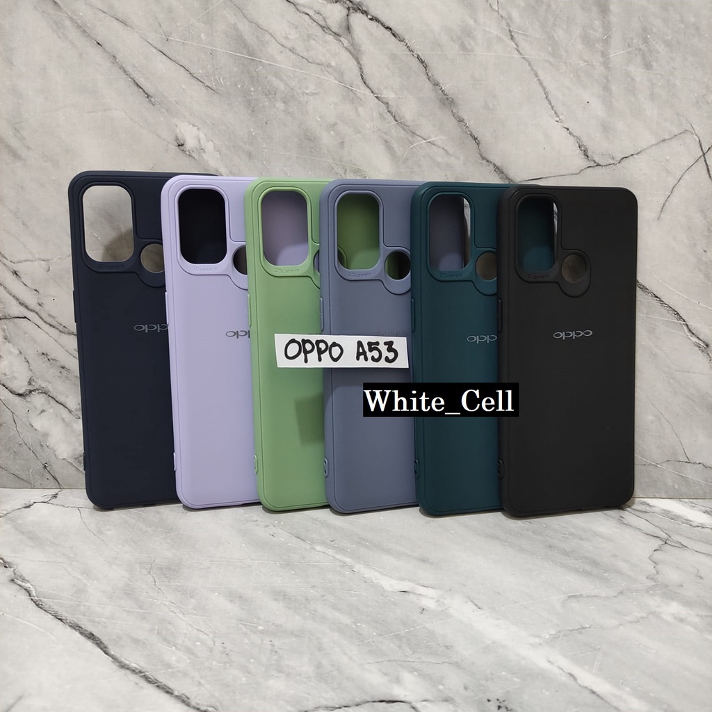 Oppo A3S A53 A33 A54 A74 4G Reno 6 4G Soft Case Candy Warna Warni Macaron Protector 3D Camera Logo Silicon White_Cell