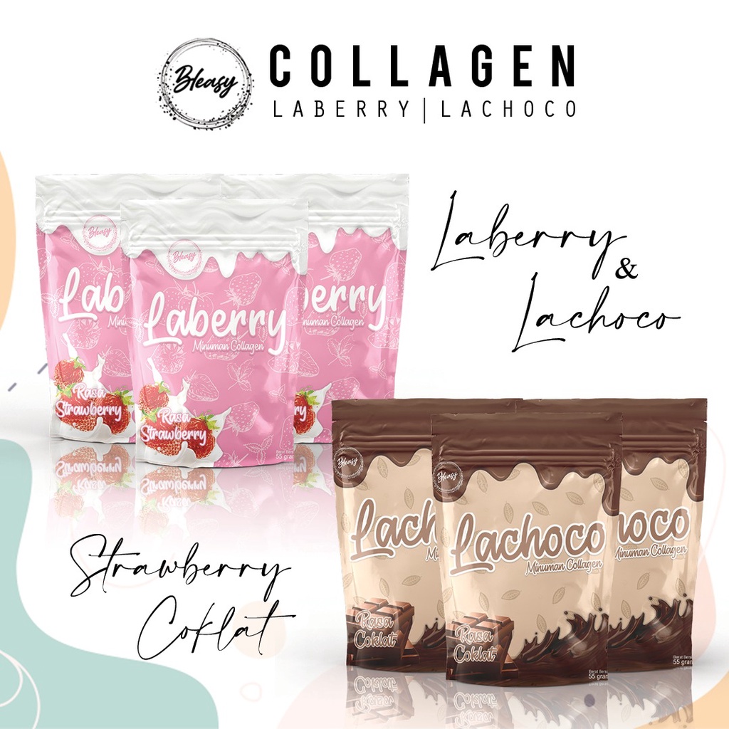 [FREE GIFT] BLEASY Beauty Drink Collagen Laberry / Lachoco 55gr | Minuman Collagen Strawberry Chocolate