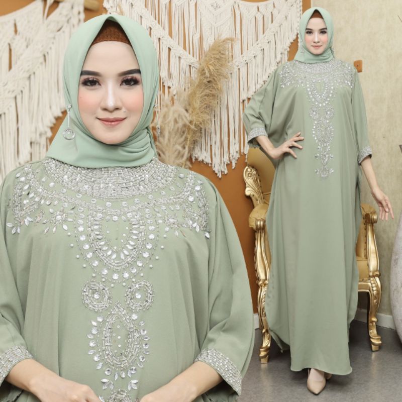 Kaftan  Terbaru Raisa  / Kaftan Wanita Modern / .Ceruty Babydoll / Kaftan Kondangan / Kaftan Terbaru