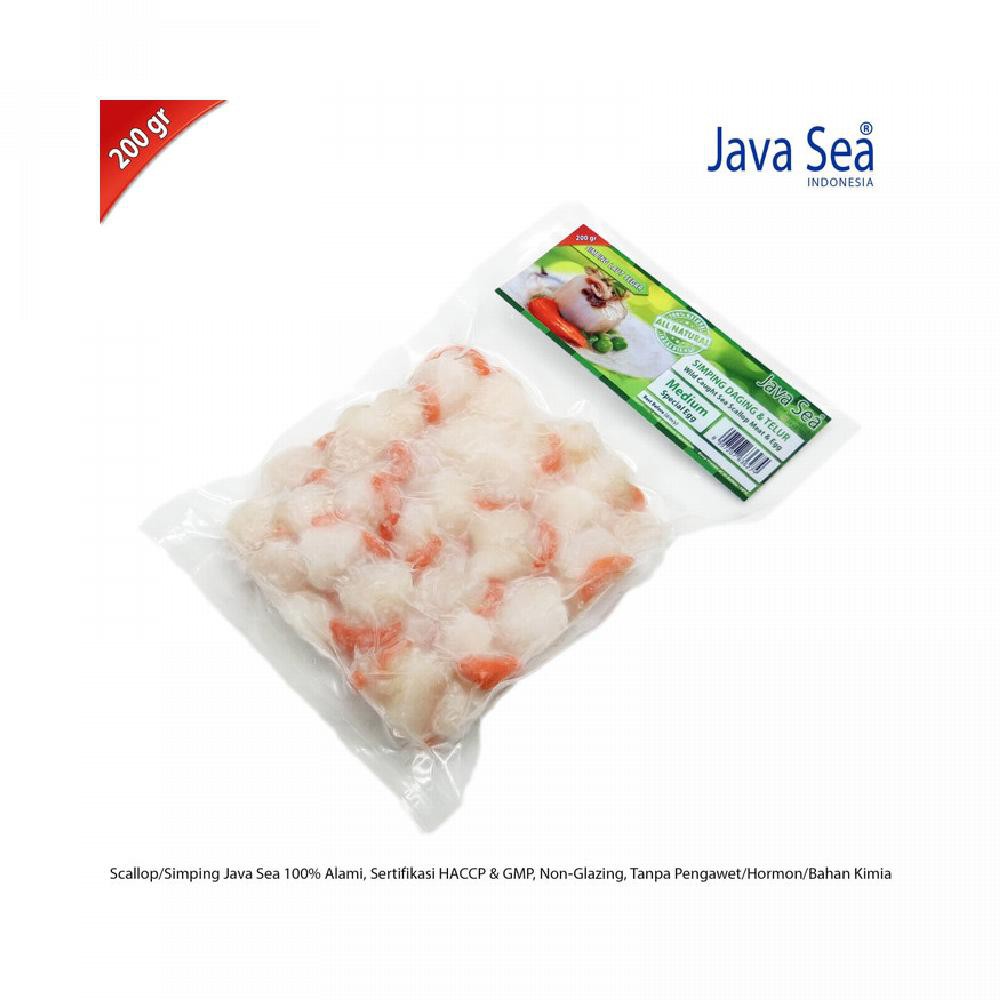 

JAVA SEA Scallop Daging Telur Size M per pack 200gr