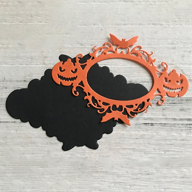 Cetakan Stensil Cutting Dies Motif Labu Halloween Bahan Metal Untuk Scrapbook / Craft DIY