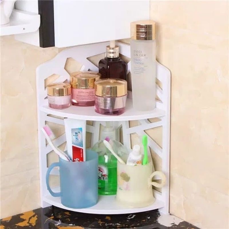 Rak Sudut 2 susun / Stand corner rack vintage / Rak kosmetik serbaguna