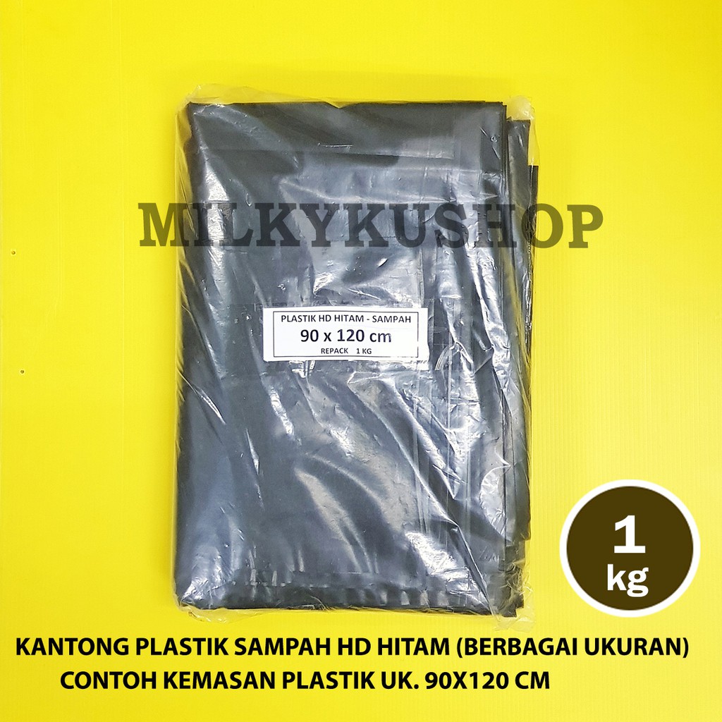 KANTONG PLASTIK SAMPAH HD HITAM BERAT 1 KG REPACK