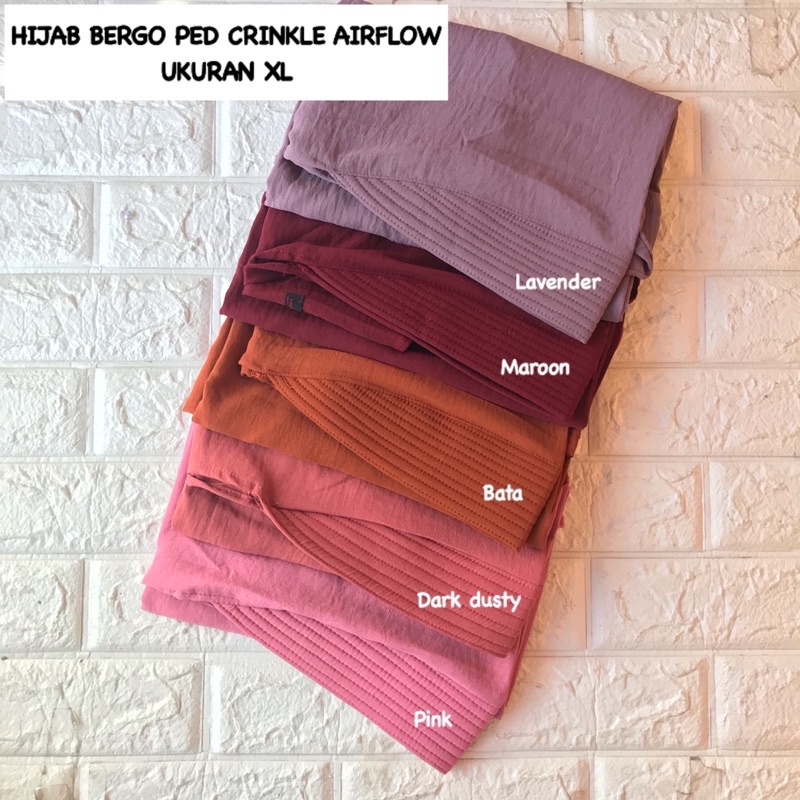 HIJAB BERGO PED CRINKLE AIRFLOW UKURAN XL