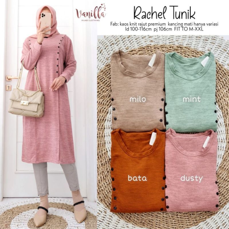 Rachel Tunik - Tunik Knit Rajut Premium LD100+ Melar / 265