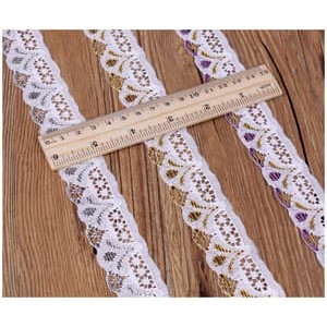 GOLD and SILVER Series - Embroidered Lace Ribbon 30mm (per meter)