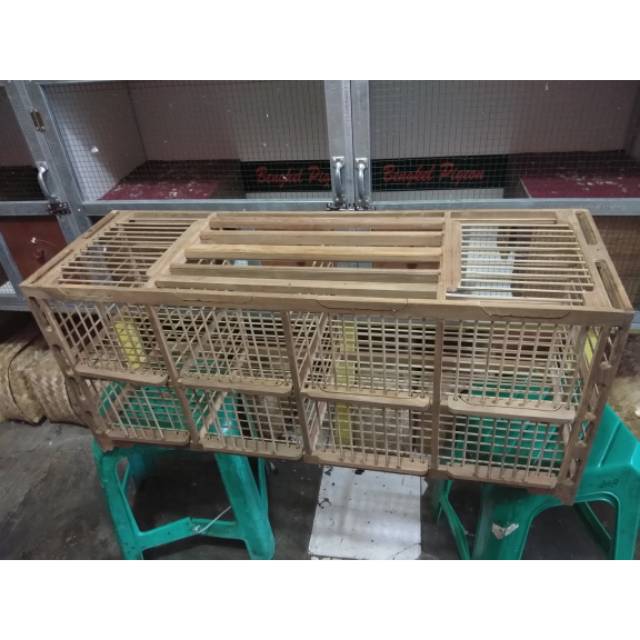 Dondang kandang dongdang jemur burung merpati dara pintu 8 4 pasang bahan kayu jati motif ruji bambu