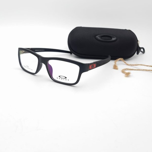 frame kacamata minus anti radiasi oakley panel black red logo