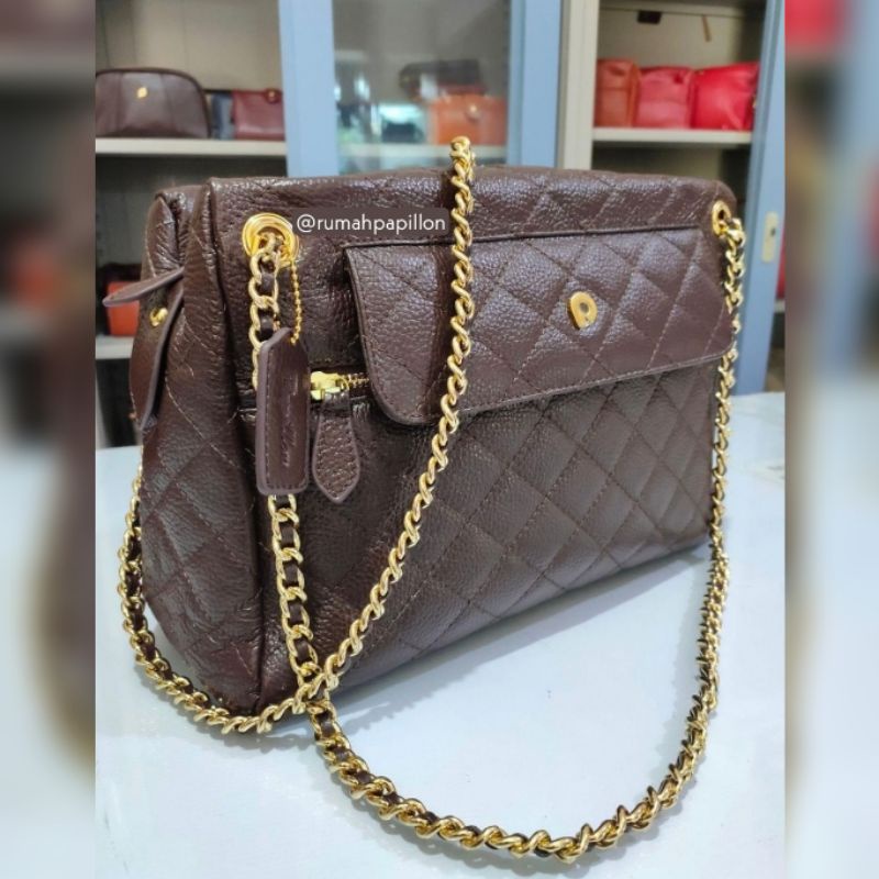 Tas Wanita Selempamg Bahu Kulit Asli Merk Papillon Original K3460 Rantai