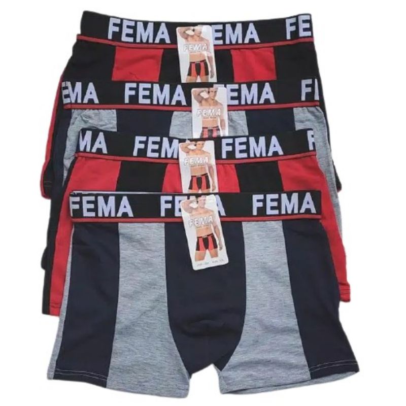 Celana Dalam Boxer Pria Dewasa Sexy Fema 888 Import CD Kolor Sempak Laki Laki Bahan Spandex Murah CO