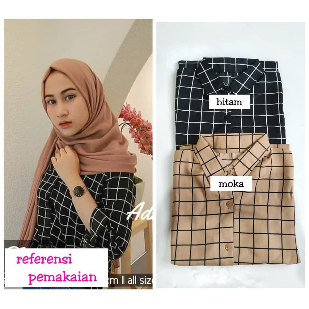 SQUARE BLOUSE / KEMEJA KOTAK-KOTAK / KEMEJA MONALISA