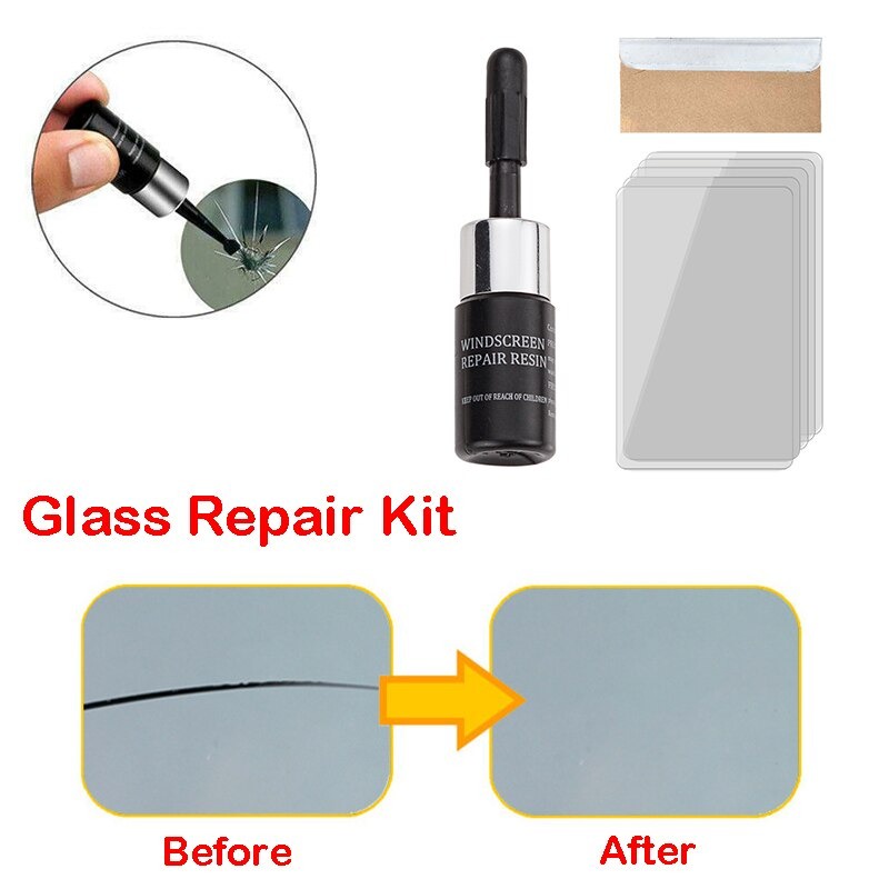 [BISA COD] Lem Kaca Mobil Anti Retak Windshield Repair Kit Mobil Kaca Retak Perbaikan Kit Kaca Depan Nano Perbaikan Cair Auto Jendela