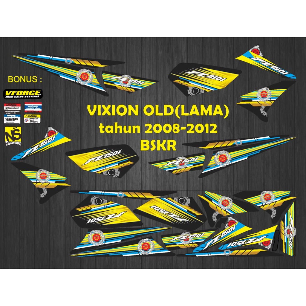 STIKER STRIPING DECAL OLD VIXION TAHUN 2008-2012 BSKR