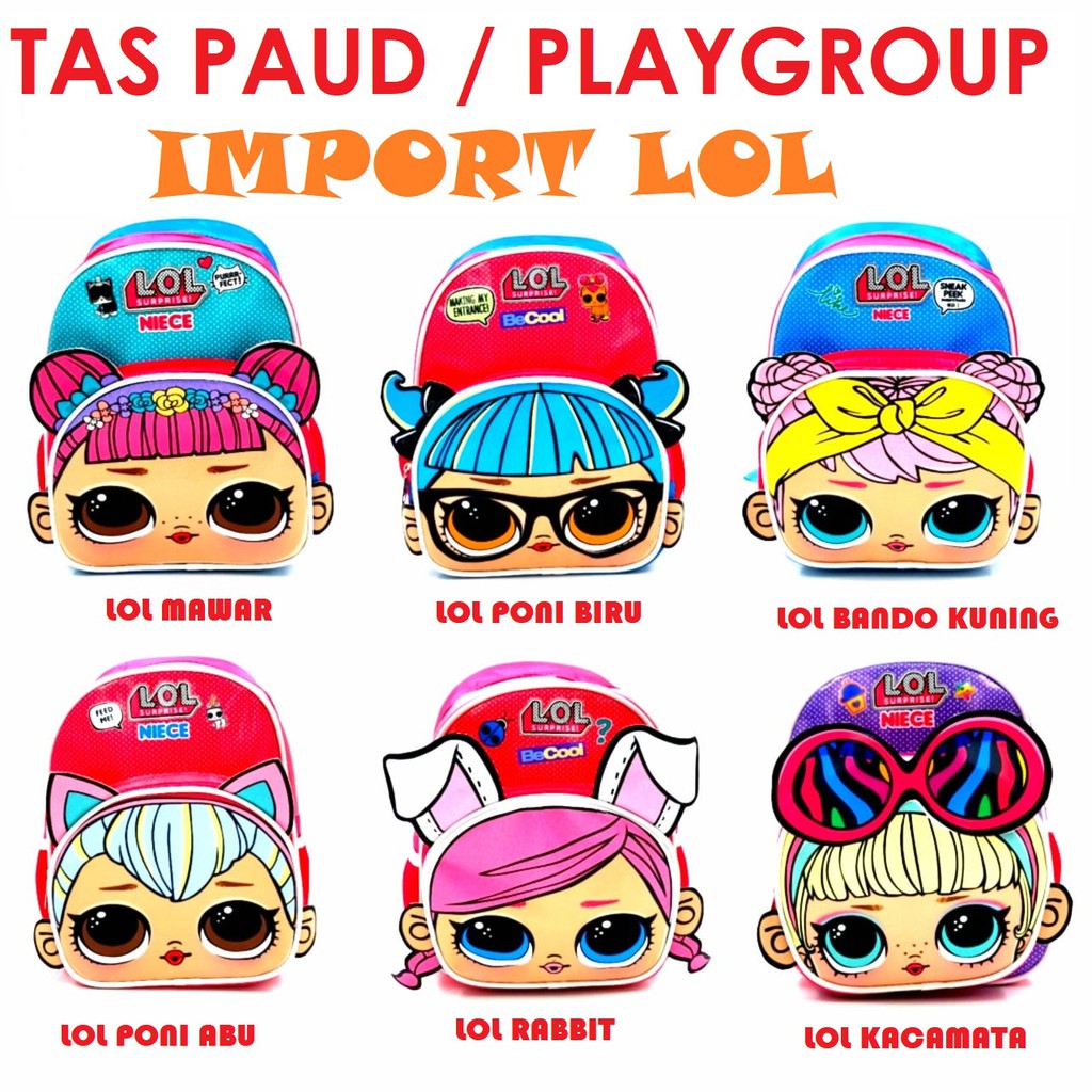 PA NEW ! MODEL BARU TAS RANSEL ANAK IMPORT LOL SURPRISE MURAH UKURAN PAUD / PLAYGROUP TERMURAH / TA038