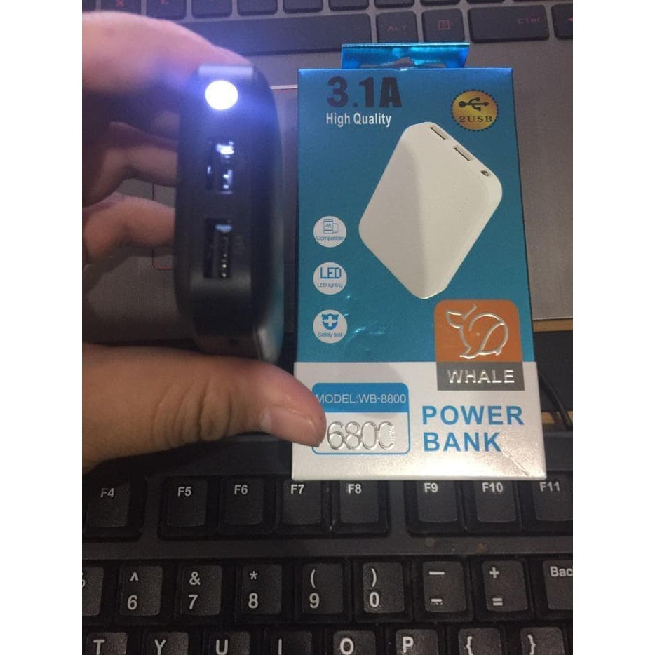 Power Bank WHALE 6800mAh WB-8800 Real Capacity ORIGINAL