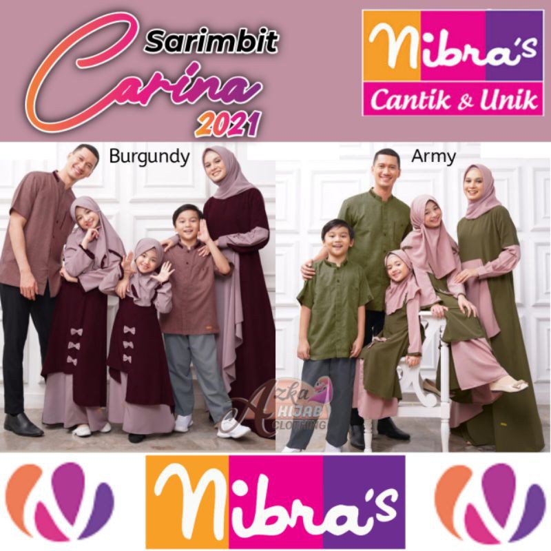  SARIMBIT NIBRAS 2022  CARINA SET BAJU SERAGAM LEBARAN 