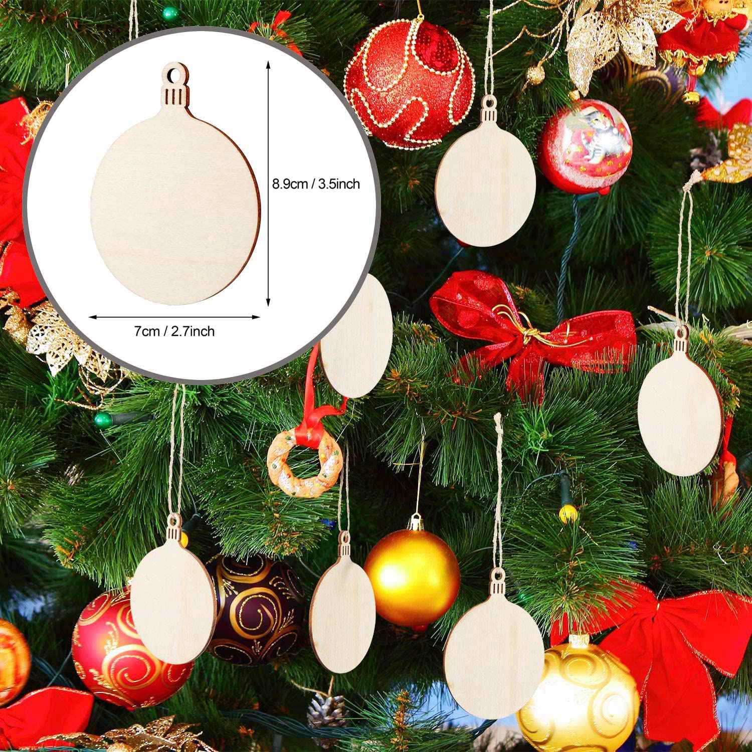 Download 100pcs Diy Wooden Christmas Balls Craft Decoration Hanging Tag Ornaments Wedding Party Supplies Craft Accessories Shopee Indonesia PSD Mockup Templates