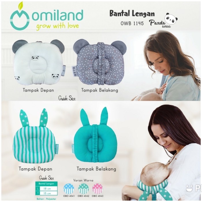 OMILAND Bantal Tangan Menyusui - Bantal Bayi Panda Series