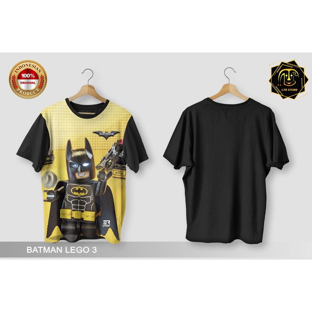 [ BAYAR DI TEMPAT ] BAJU PRINTING GAMBAR BATMAN LEGO 3 -  BAJU DISTRO ORIGINAL GAMBAR SUPERHERO MARV