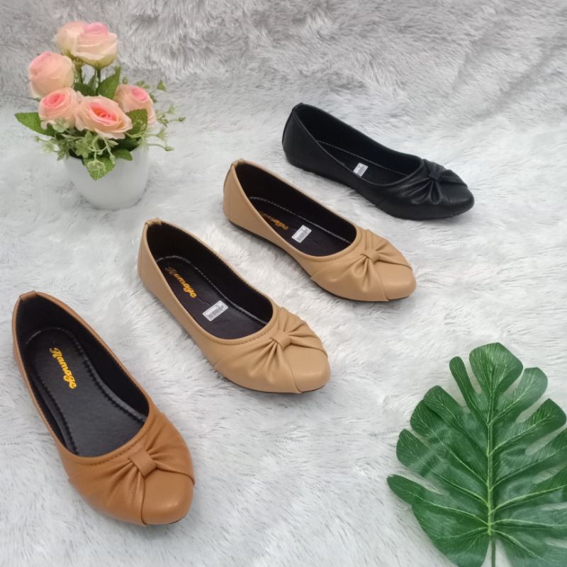 SEPATU FLAT SHOES WANITA SWOL KARET H17 SIZE 37 / 44