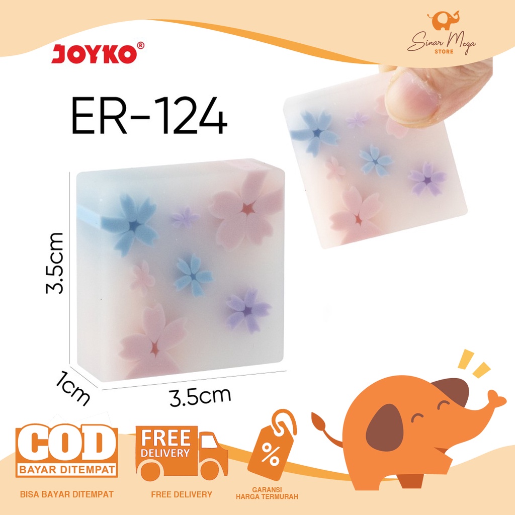 

Penghapus Eraser Joyko ER-124 (Sakura Square) / Penghapus Motif Sakura Bentuk Kotak Lucu Unik Murah Berkualitas