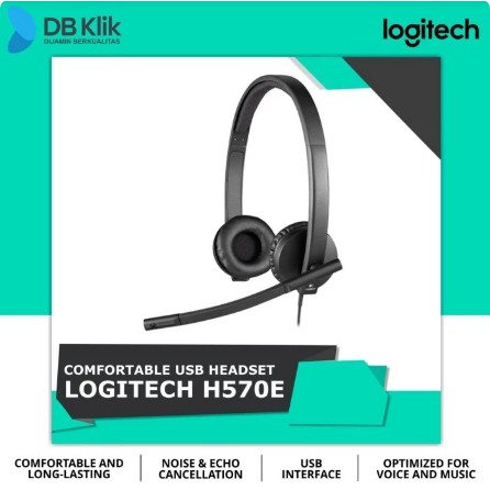 Headset Logitech H570E USB Stereo - Logitech H570 E USB Headset