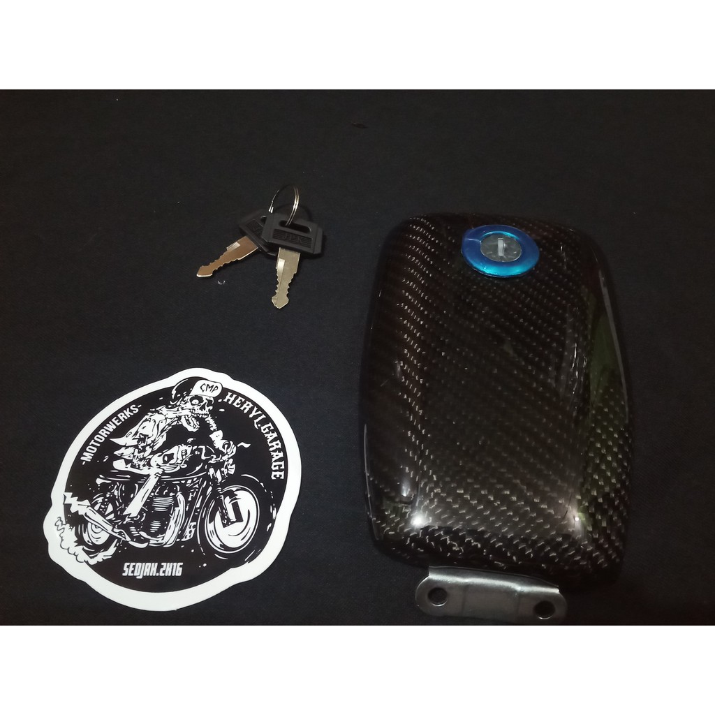 COVER TUTUP TANGKI CKD YAMAHA RX KING CARBON KEVLAR
