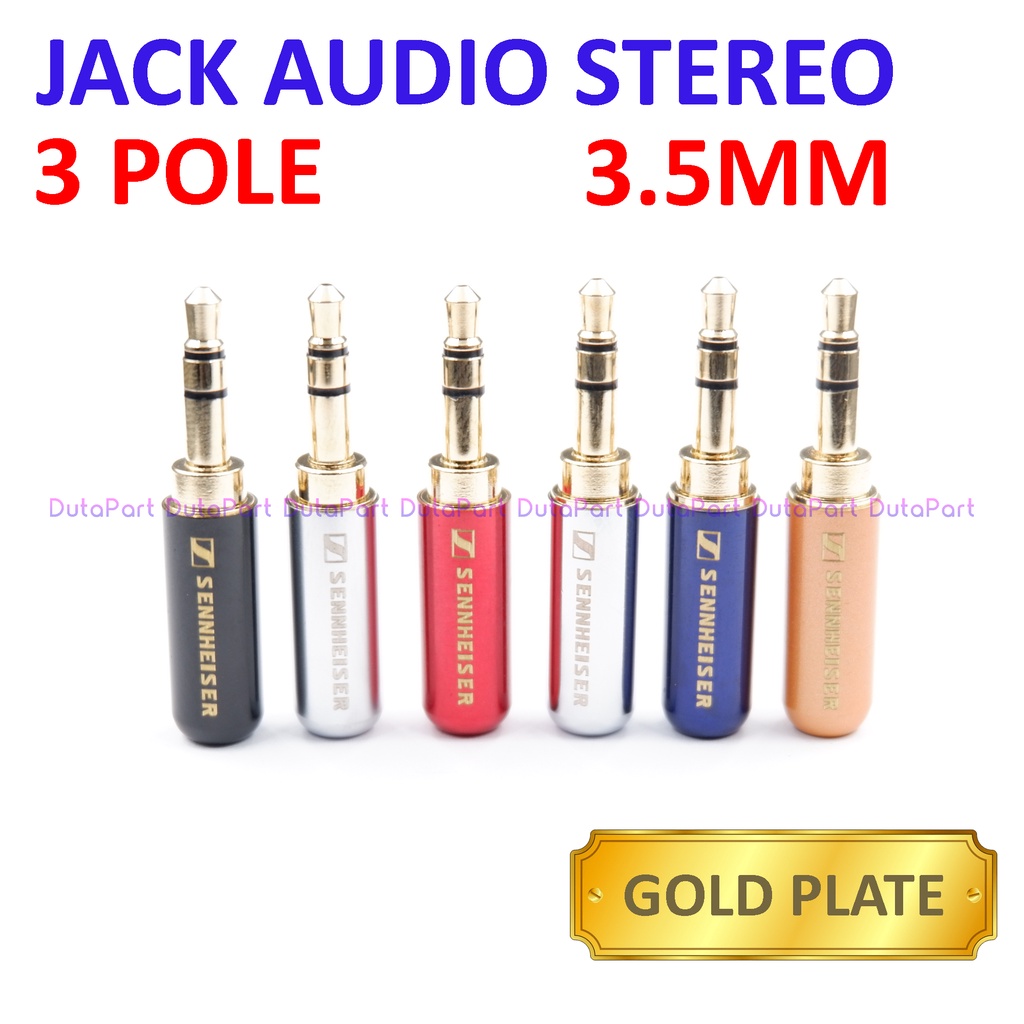 Jack Audio Mini Stereo 3.5mm Plug Aux 3.5 mm 3 Pole Jalur Gold Plate