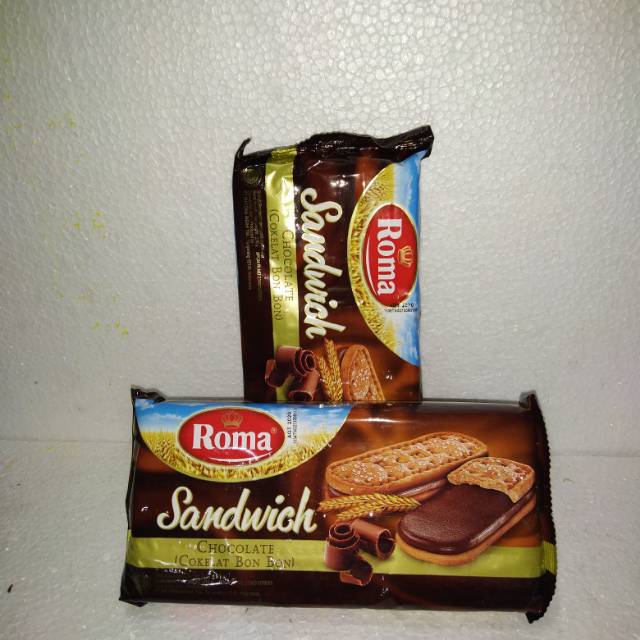 Roma Biskuit Sandwich  Coklat kotak