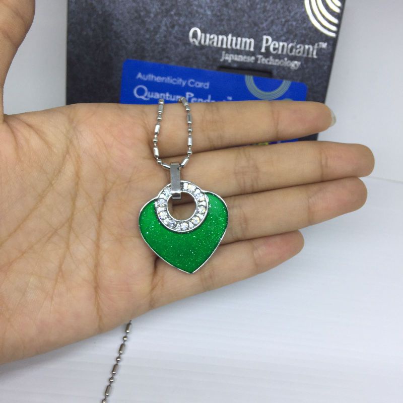 Kalung Kesehatan Terapi Asli - Quantum pendant asli - kalung kesehatan bio energi - kalung kesehatan liontin love hijau