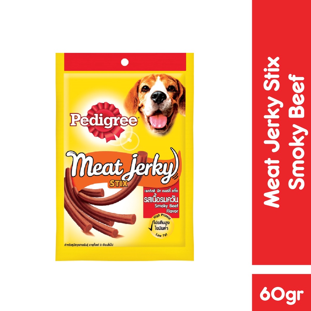 PEDIGREE®  Meat Jerky Stix Snack Anjing 60 g - Isi 1-Smoky Beef