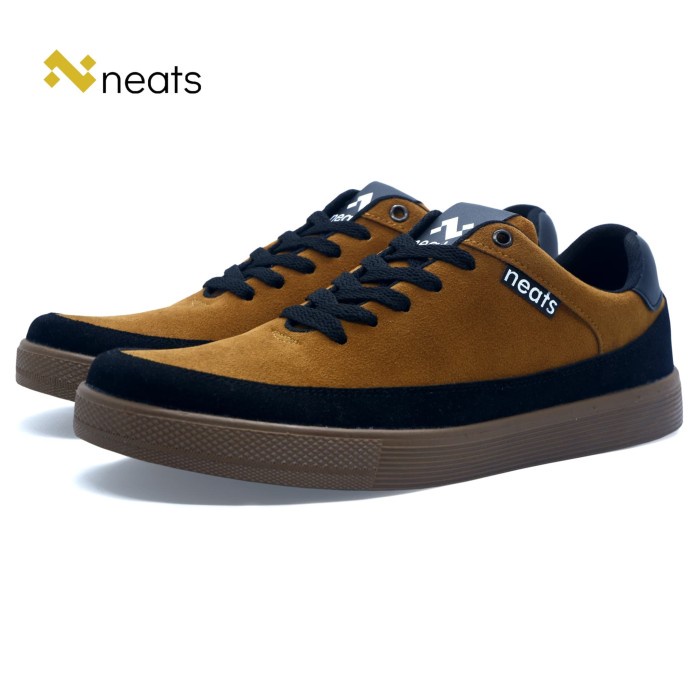 Sepatu Sneakers Pria N-020 Original Neats Bahan Suede Tan