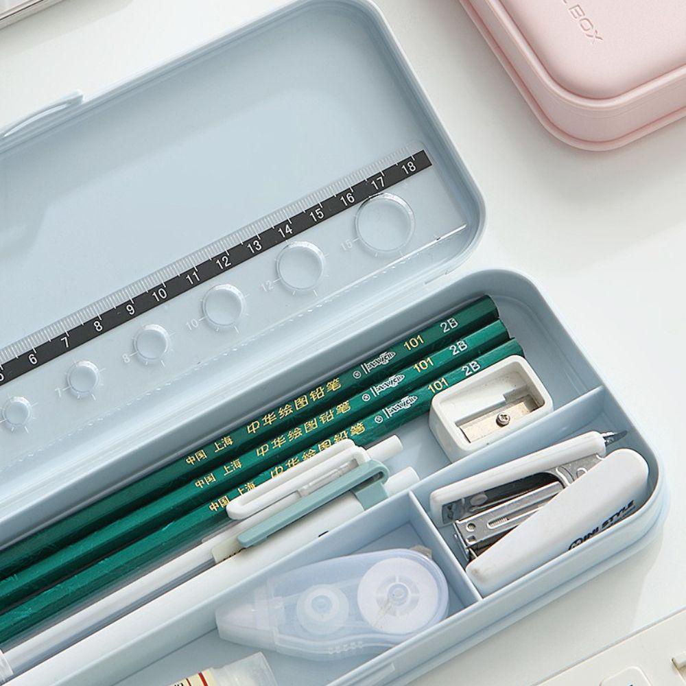 Mxbeauty Kotak Pensil Kawaii Morandi Color Desktop Storage Gaya Korea Siswa Stationary