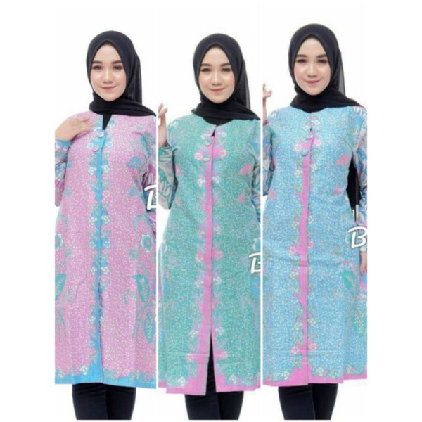 BAJU BATIK WANITA MODERN BATIK KATUN SOFT BATIK KANCING DEPAN NS