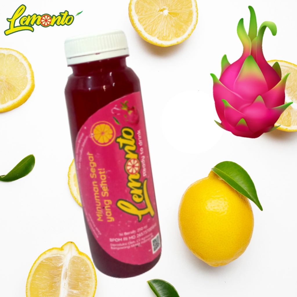 

LEMONTO ready to drink/minuman sari lemon asli/lemonto varian buah naga/minuman sehat