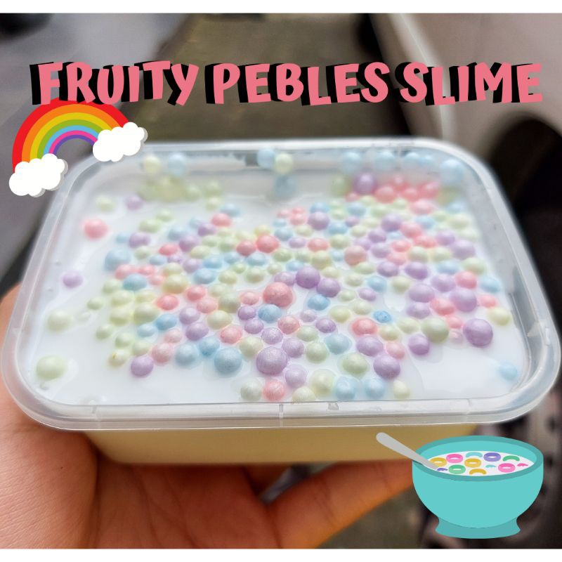 SLIME FRUITY PEBLES BY SLIME BINTARO || BONUS BUBUK SLIME ACTIVATOR