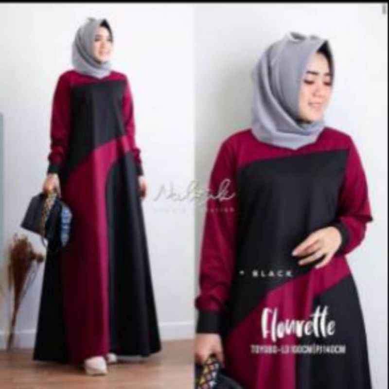 Flonrette maxi dress fashion muslim remaja wanita