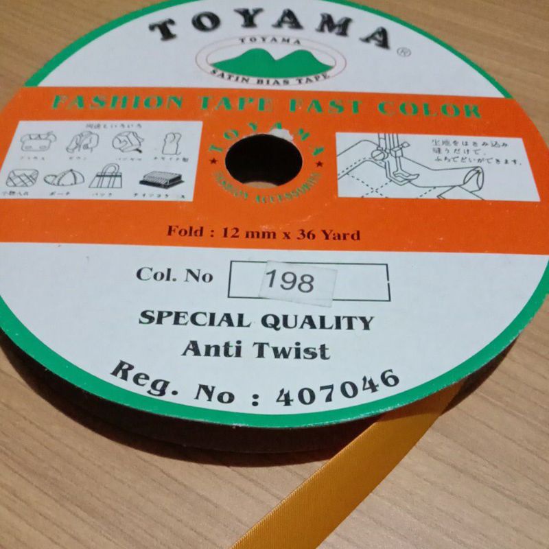 Pita Bisban Polos Satin isi 36 yard / STAR Satin Bias Tape per 1 roll