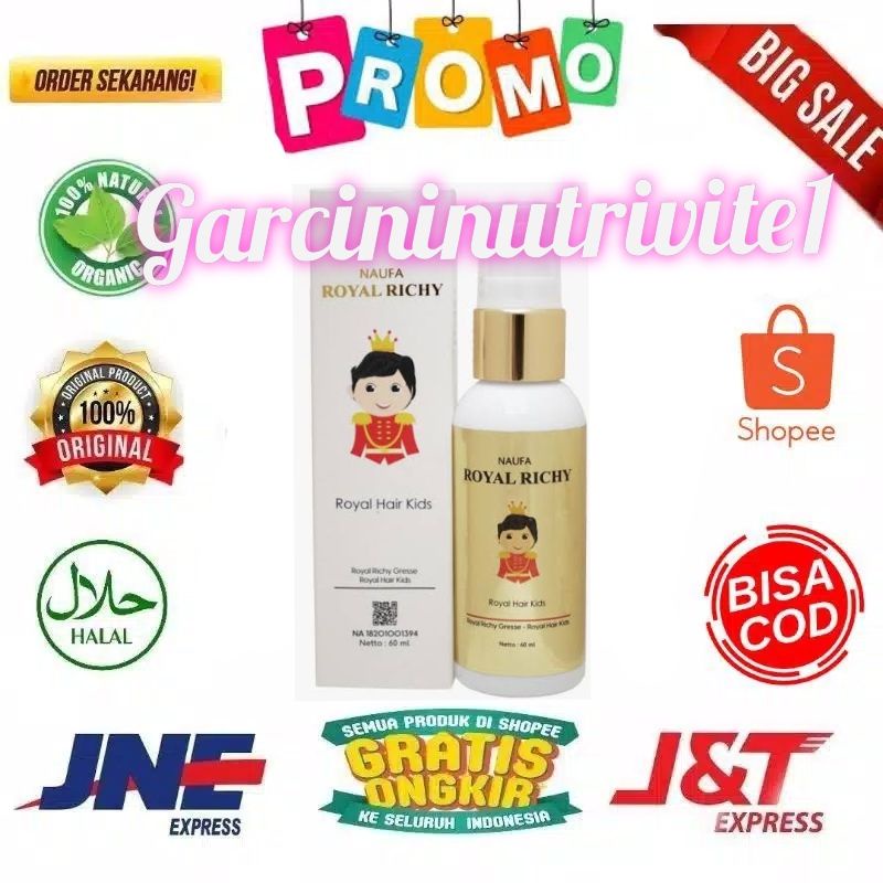 Naufa Royal Richy Asli Serum Penyubur Rambut Anak Penumbuh Rambut Sehat & Lebat