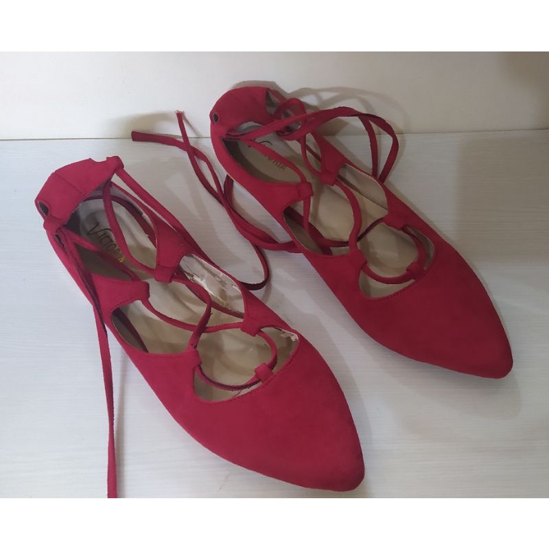 Sepatu Flat Ballerina Merah Maroon