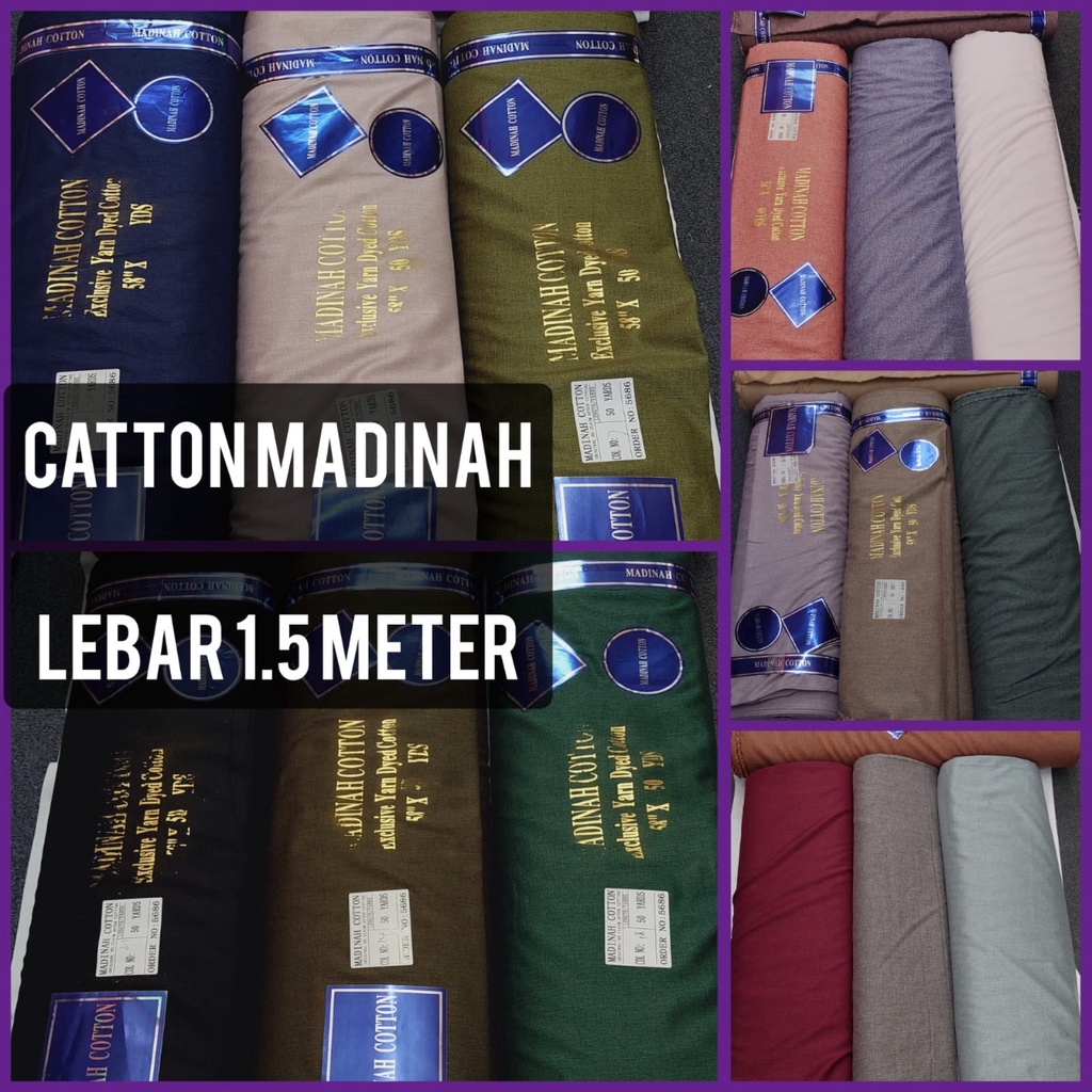 kain katun madinah, katun madinah premium, bahan katun isi per 50cm