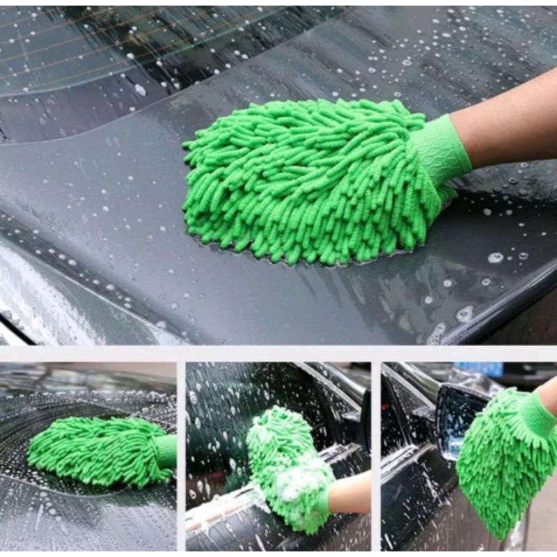 Sarung Tangan Microfiber Kain Lap Microfibre Cendol Cuci Mobil Motor Bulu Magic Alat Pembersih