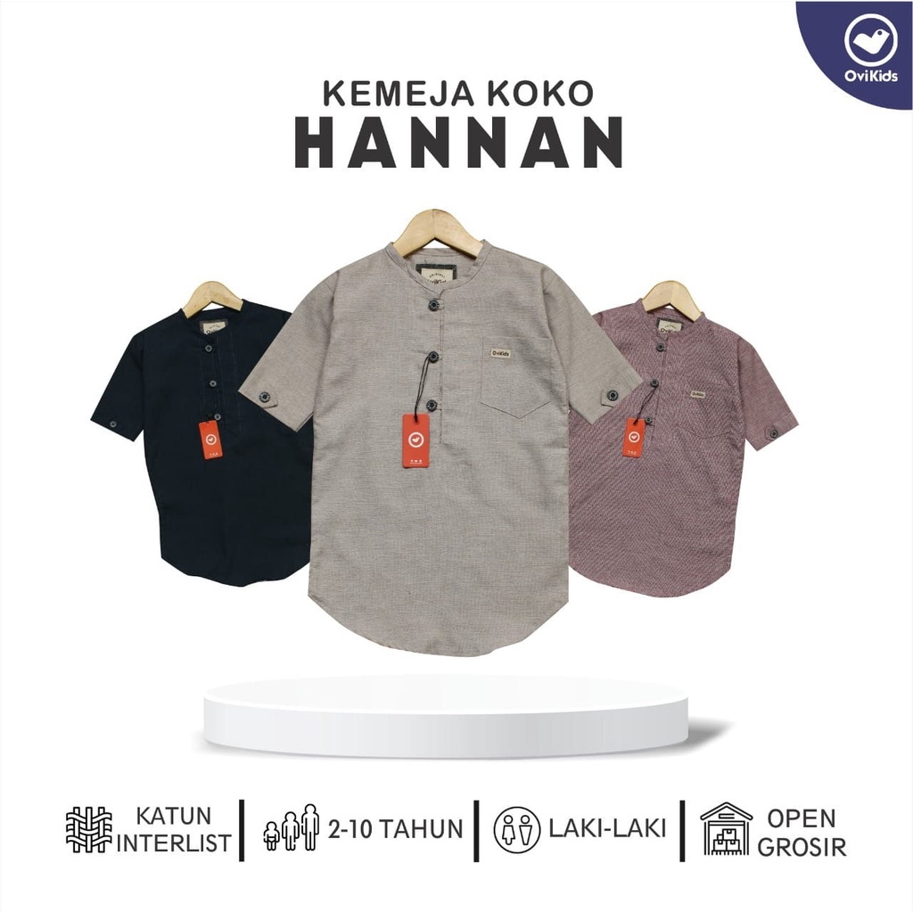 BAJU KOKO KURTA ANAK LAKI-LAKI COWOK- HANNAN BY OVIKIDS