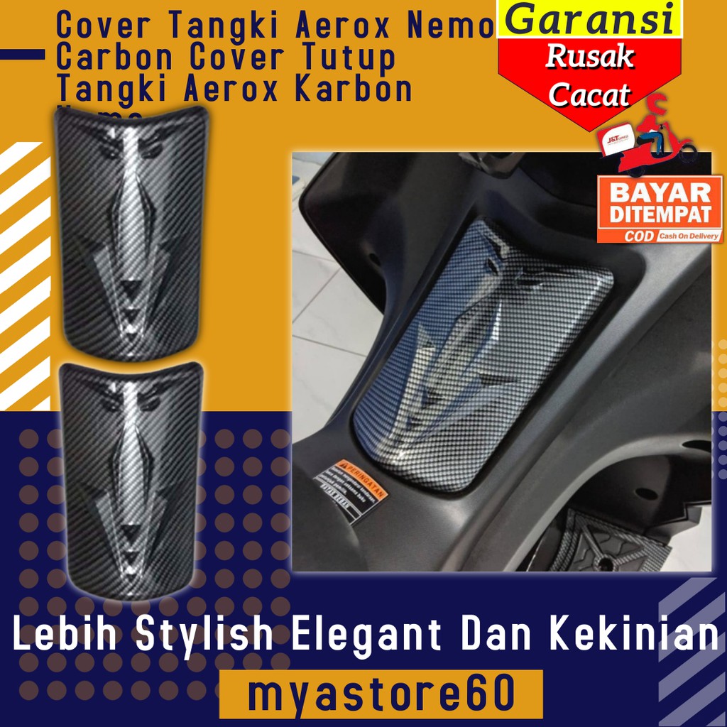 Cover Tangki Aerox Nemo Carbon Cover Tutup Tangki Aksesoris Variasi  Yamaha Aerox Karbon Nemo