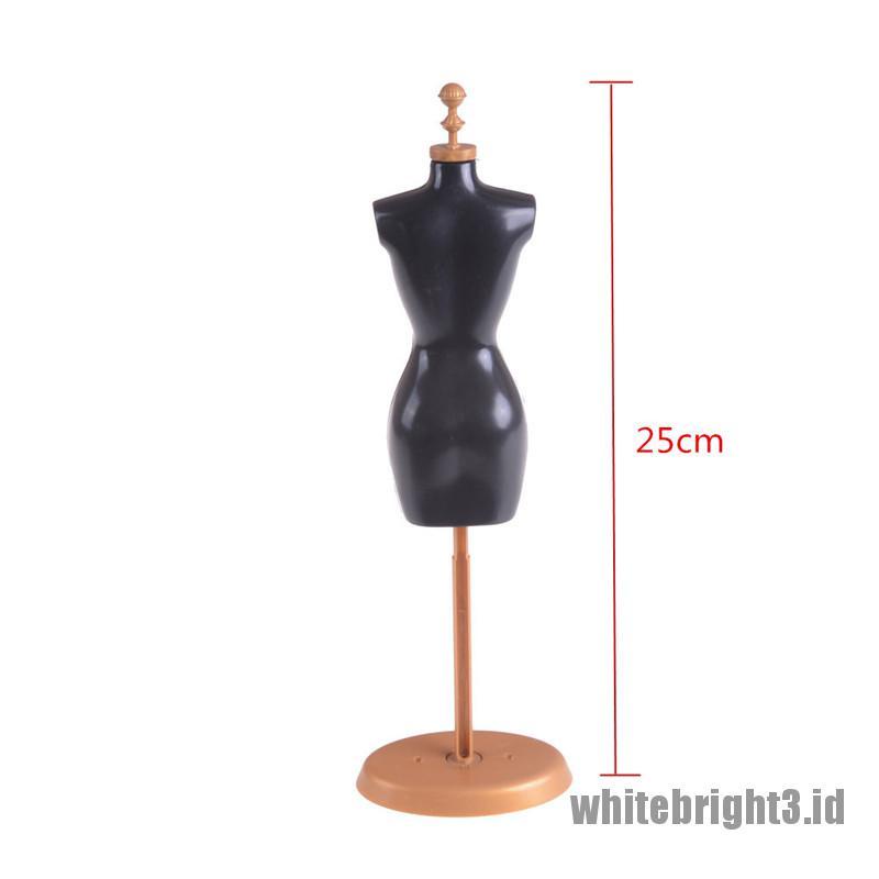 (white3) Stand Manekin Warna Hitam Untuk Display Dress Boneka