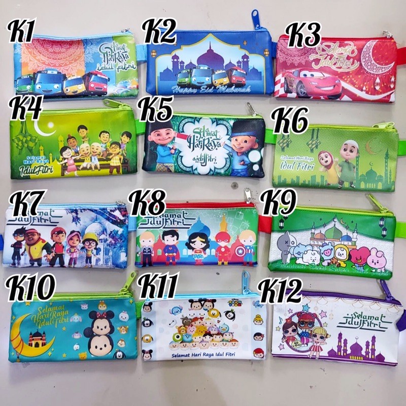 Dompet Lebaran Amplop Fitrah THR Idul Fitri Panjang Happy Eid Mubarak Kartun Ipin Upin Nussa Rara