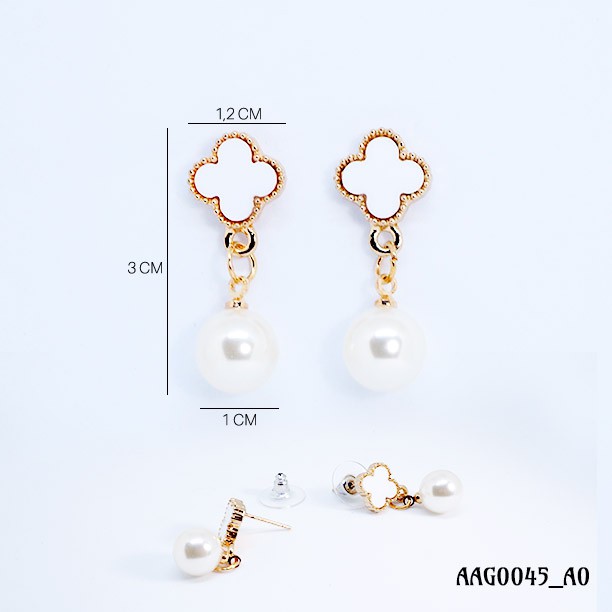 Anting Korea tusuk mutiara putih &amp; alloy gold (AAG0045) by Me Time